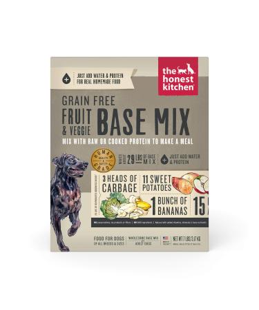 The Honest Kitchen Human Grade Dehydrated Grain Free Base Mix Dog Food - Just Add Protein & Water Grain Free Fruits & Veggies 7 Pound (Pack of 1)