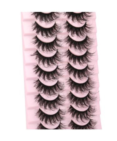 False Eyelashes - 10 Pairs Faux Mink Fluffy 3D Effect Natural Styles - Buy Online on SooperMarket.com