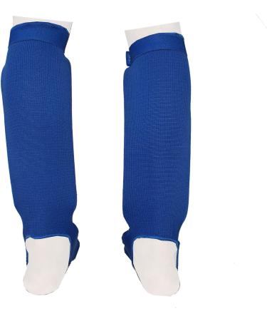 Twister Elastic Cloth Shin Guards - Blue/White (Large/X-Large) - Ideal for Boxing, Kickboxing, MMA, and More - Buy Online on SooperMarket.com