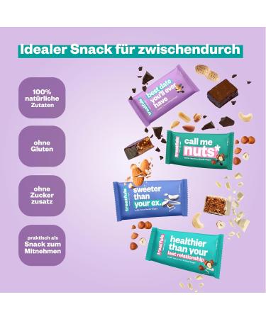 Treatfuls Mixbox Vegan Organic Chocolate Bars - 20x40g | 100% Natural Fairtrade Gluten-Free Dairy-Free Soy-Free | Dates & Nuts Delights - Buy Online on SooperMarket.com