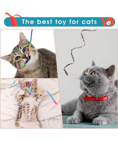 Amaxiu Cat Wand Toy Set Interactive Cat Wand Toy with Rainbow Ribbon String Rainbow Cloth String Leopard Print Cloth String for Small Cats Kittens Indoor Training Catcher(3 Packs) - Buy Online on SooperMarket.com