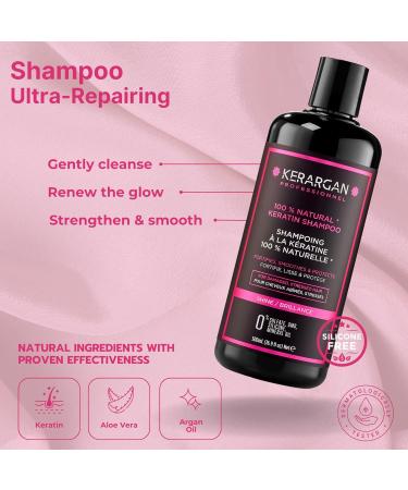 Kerargan Ultra Repairing Keratin Shampoo & Conditioner Duo - Strengthen & Smooth Damaged Hair - Sulfate-Free Non-GMO Silicone-Free - 2x16.9 Fl oz - Buy Online on SooperMarket.com