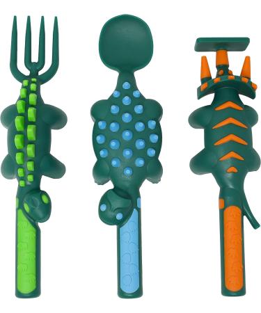 Made in USA Dinosaur Combo: Utensil Set, Plate, Placemat for Toddlers, Infants, Babies & Kids - Safety Tested Materials - Buy Online on SooperMarket.com
