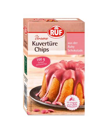 Call Ruby Kupert re chips pink chocolate from the cocoa bean for glazing & decorating cakes tarts & chocolates gluten-free 1 x 100g 1-pack of 1x100g Ruby