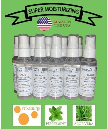 KeriCure Super Moisturizing Hand Sanitizer Spray 1oz Travel Size Pack of 6 - Peppermint Essential Oil, Aloe & Vitamin E - Natural Ingredients - Made in USA by Woman Owned Small Biz - Buy Online on SooperMarket.com