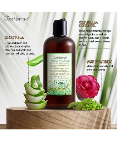 Just Nutritive Herbal Gel for Curly Hair 16 Oz | Frizz Control & Curl Definition - Buy Online on SooperMarket.com