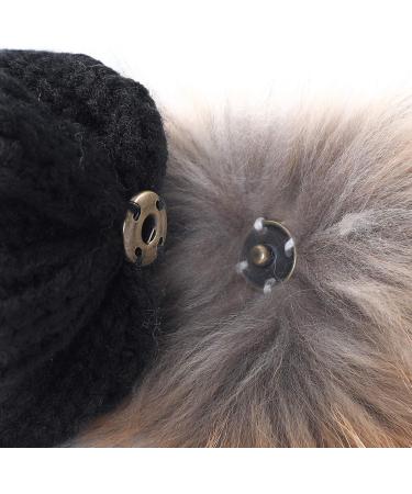 Baby Pom Pom Hat - Infant Winter Beanie Cap in Grey for Boys and Girls - Crochet Fur Hairball Toddler Hat - Buy Online on SooperMarket.com