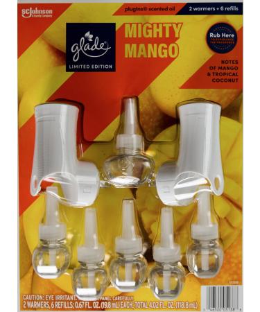Glade Limited Edition Mighty Mango Plugins Scented Oil 6 Refills + 2 Warmers Purple