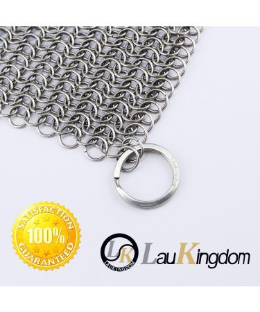 LauKingdom Stainless Steel Cast Iron Cleaner 316L - 8x6 inch Square Scrubber for Pan, Anti-Rust & Hygienic - Buy Online on SooperMarket.com
