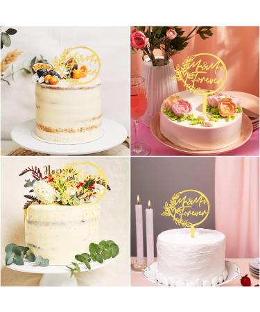 Amaxiu 2 Pack Mr and Mrs Forever Cake Toppers Gold Wedding Cake Toppers Double-Sided Glitter Cake Toppers Acrylic Cupcake Toppers Cake Decorations for Birthday Engagement Anniversary(Gold) - Buy Online on SooperMarket.com