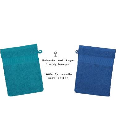Buy Betz 10-Piece Terry Cloth Wash Gloves Set - 100% Cotton Blue-Petrol 16x21 cm - Perfect for Gentle Cleansing | International Shipping Available - Buy Online on SooperMarket.com