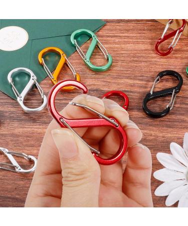 10 Pack Metal S Carabiners - 50mm/40mm Double Carabiner Snap Hooks for Camping Hiking & Home - 5 Color Options - Buy Online on SooperMarket.com