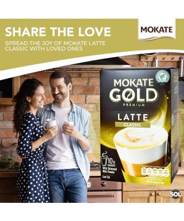 SOL 120pk (12 x 10pk) Mokate Coffee Sachets Latte Classic Sachet Coffee Sticks Instant Coffee Sachets Individual Coffee Sachets Coffee Sachets Individually Wrapped Coffee Sachet + Stickers - Buy Online on SooperMarket.com