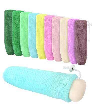 Exfoliating Mesh Soap Pouch Mesh Soap Saver Bag Bubble Foam Net for Body Facial Cleaning Tool, Random Colors (20)