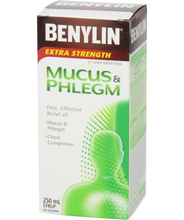 BENYLIN Extra Strength Mucus and Phlegm Syrup Relieves Chest Congestion and Mucus and Phlegm 250mL Mucus & Phlegm Relief 250 ml (Pack of 1) - Buy Online on SooperMarket.com