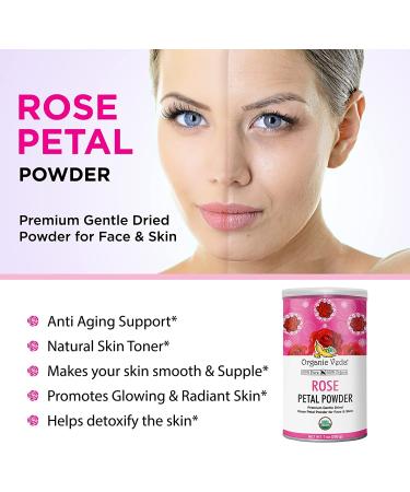 Organic Veda Edible Rose Petal Powder - Natural Powder for Cooking, Baking, DIY Beauty Products - 7oz - Buy Online on SooperMarket.com