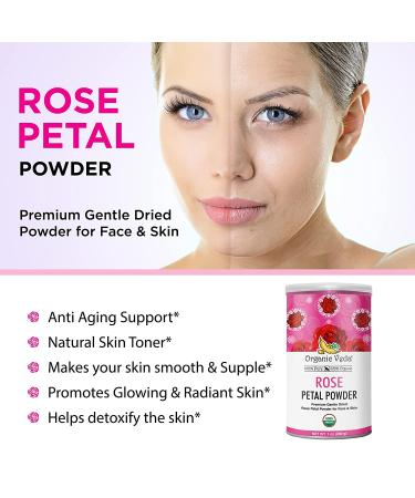 Organic Veda Edible Rose Petal Powder - Natural 16oz Powder for Cooking, Baking & DIY Beauty - Vegan, Non-GMO - Buy Online on SooperMarket.com