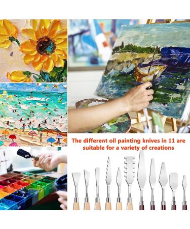 11 Piece Stainless Steel Spatula Palette Knife Set - Professional Painting Knives for Color Mixing, Cake Decorating, and Canvas Acrylic Art - Buy Online on SooperMarket.com
