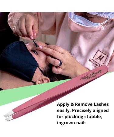 Wishbeauty Baby Pink Stainless Steel Mini Slant Tweezer (Pink) - Buy Online on SooperMarket.com