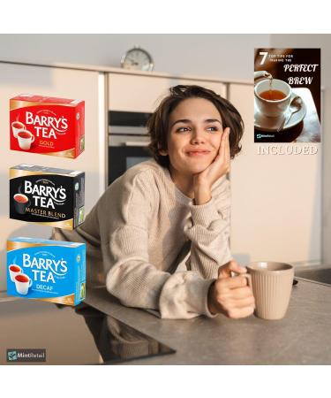 Barrys Tea Bags Tea Selection Bundle - 240 Tea Bags with Barry's Tea Gold Blend Barrys Tea Master Blend and Barrys Tea Decaf Blend Including Mint Retail Perfect Brew Guide - Buy Online on SooperMarket.com
