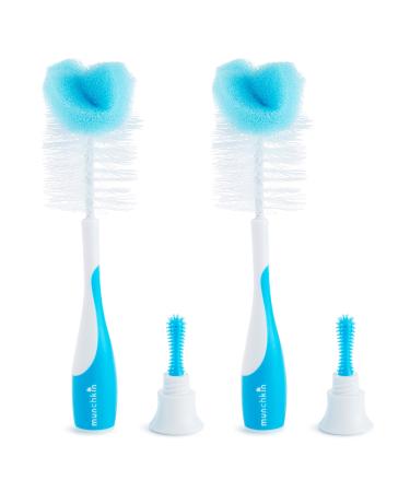Munchkin Sponge Bottle Brush, Pack of 2, Blue Bottle Brush, Blue