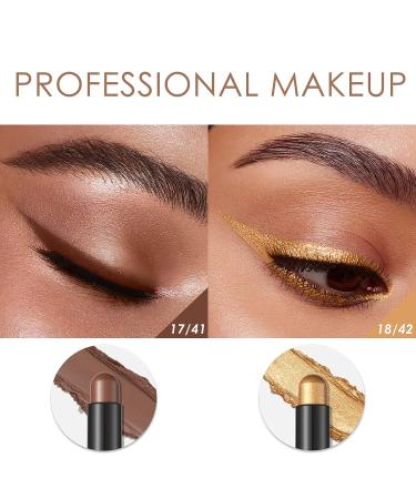 FOCALLURE Shimmer Cream Eyeshadow Stick Set - Long Lasting Waterproof Eye Makeup in Fancy Tabac (2 Pcs) - Buy Online on SooperMarket.com
