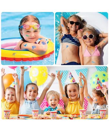 Sea Animals Temporary Glitter Tattoos - 20 Sheets for Kids Party Favors | Dolphin, Shark, Octopus, Fish Stickers - Buy Online on SooperMarket.com