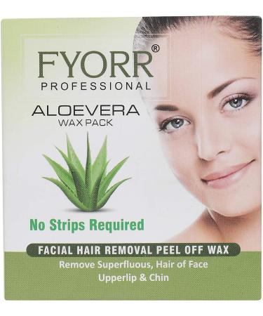 FYORR 80g Aloe Vera Peel-Off Wax for Upper Lip, Facial Hair, Eyebrow - Free Waxing Spatula - Buy Online on SooperMarket.com