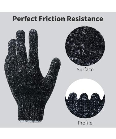 Exfoliating Shower Gloves - 4 Pairs (8 Pcs) Premium Body Scrubber for Spa, Massage & Dead Skin Removal - Deep Cleaning Black - Buy Online on SooperMarket.com