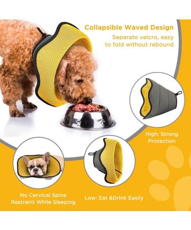 BONTHEE Soft Dog Cone Alternative After Surgery Dog Cone Collar for Small Dogs Adjustable Dog Recovery Collars for Pet Lightweight E-Collars for Dogs Elizabethan Collar for Dogs Stop Licking(XL) S Yellow - Buy Online on SooperMarket.com