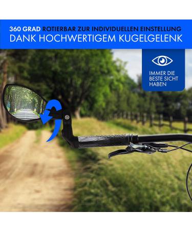 Xirrix Universal Bike Mirror - Premium Handlebar Return Mirror for Bicycles & E-Bikes - Left Side Handlebar End Mirror - Buy Online on SooperMarket.com