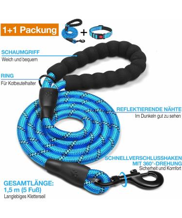 Haapaw Reflective Dog Collar - Soft Neoprene & Breathable Nylon for Small to Medium Dogs - Blue Size S (1-Pack) - International Shipping Available - Buy Online on SooperMarket.com