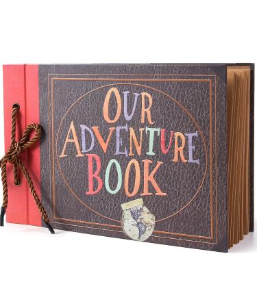 Vienrose Our Adventure Book Scrapbook Photo Album Up Movie Scrap Book DIY for Wedding Best Friend Camping 40 Pages
