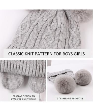 XIAOHAWANG Warm Kids Beanie | Winter Knitted Baby Hat for Boys Girls | Gray, 2-6 Years - Buy Online on SooperMarket.com