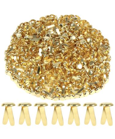 LOMIMOS 500Pcs Mini Paper Fastener Brad Split Pin for Art Crafting School Project Decorative Scrapbooking DIY 0.47x0.3in Gold 12mm 500pcs