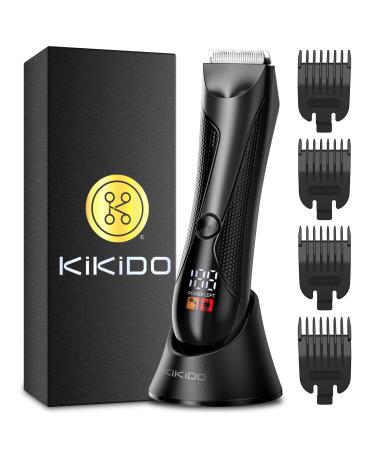KNCANEO body hair trimmer for men waterproof rechargeable with charging station electric ball trimmer razor male fello care set ceramic blade gifts for men LED light for