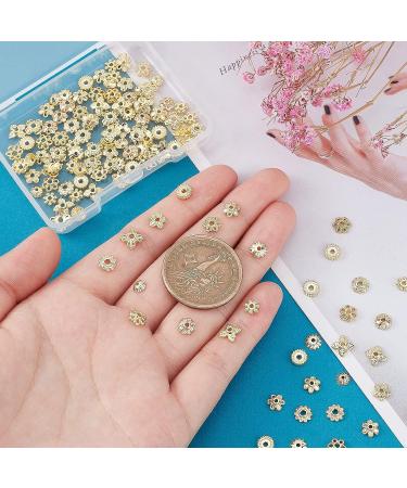 PandaHall 144pcs 24K Gold Plated Flower Bead Caps - 12 Styles Brass End Caps for DIY Jewelry Crafts - Buy Online on SooperMarket.com