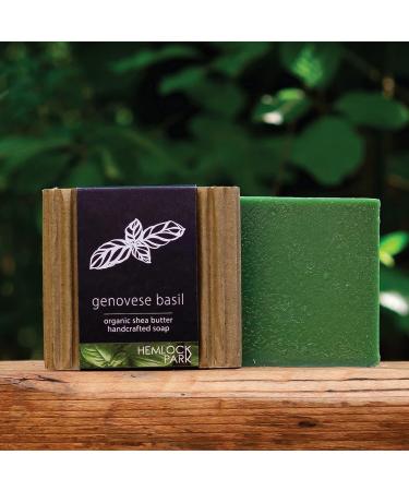Hemlock Park Genovese Basil Shea Butter Bar Soap | Handcrafted in USA | Moisturizing Formula with Coconut Oil & Olive Oil | 1 Bar - Buy Online on SooperMarket.com