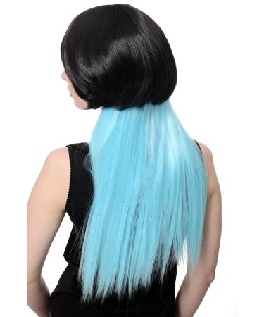 Buy WIG ME UP Sexy Girly Cosplay Wig - Black Bob & Long Light Blue Cyan Braid Ponytail SA074-2HTF2513 | International Shipping Available - Buy Online on SooperMarket.com