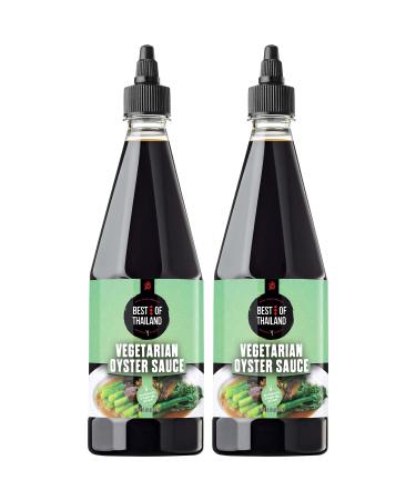 Best Of Thailand Vegetarian Oyster Sauce | Real Authentic Asian Brewed Vegan Sauces for Dressings & Cooking | Certified Kosher & Fat Free | 2 Pack - Each 23.65 Fl Oz
