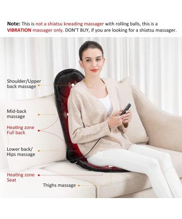 Snailax Memory Foam Massage Seat Cushion with Heat - 6 Vibration Nodes, 2 Heat Levels - Office & Home Chair Pad in Black - Buy Online on SooperMarket.com