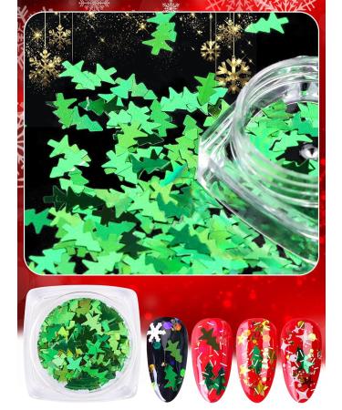 Ebanku 8 Boxes Christmas Nail Art Sequin Snowflakes Glitter | Holographic Christmas Nail Flakes & DIY Decorations - Buy Online on SooperMarket.com