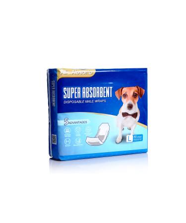 All-Absorb A24 Male Dog Wrap, 50 Count, Large