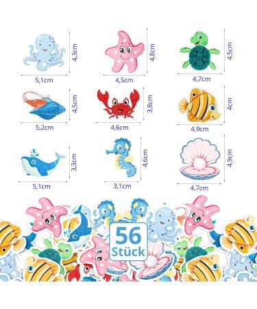 Alegre Edible Marine Animals Cake Decorations - 56 Ocean Theme Toppers for Birthdays & Baptism | Underwater World Cupcake & Muffin Decor - Buy Online on SooperMarket.com