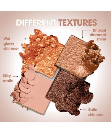 Vegan Copper Bronze Eyeshadow Palette - 12 Pigmented Nude Shades | Travel-Friendly Shimmer Makeup with Mirror - Buy Online on SooperMarket.com