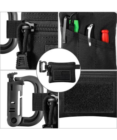 FRTKK Tactical Compact EDC Pouches - 2 Pack Military Molle Utility Organizer Coin Purse Keychain Credit Card Holder Waist Pack Black - Buy Online on SooperMarket.com