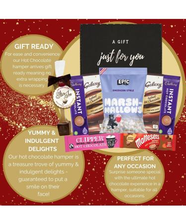 Deluxe Hot Chocolate Gift Set with 6 Variety Pack - Cadbury, Galaxy, Clipper, Maltesers - Includes Mini Marshmallows and Chocolate Spoon - Buy Online on SooperMarket.com