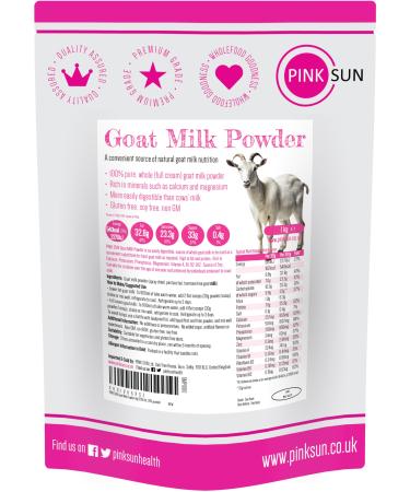 PINK SUN Goat Milk Powdered 1kg Dried Full Cream Powder for Convenient Use Whole Fat Quality Gluten Free