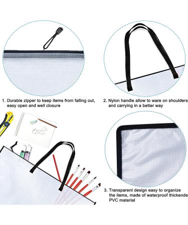 DPEI XUAN Art Portfolio Bag - 19x25 Inch Transparent White Poster Storage Organizer with Zipper and Handle - Ideal for Large Posters, Poster Boards, Paintings - 1 Pack - Buy Online on SooperMarket.com