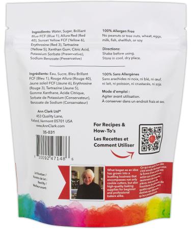 Ann Clark Professional-Grade Gel Food Coloring Made in USA 19.85g 12 Colors - Buy Online on SooperMarket.com